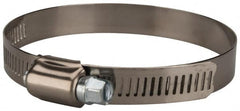 Value Collection - SAE Size 52, 2-3/4 to 3-3/4" Diam, Stainless Steel/Carbon Steel Worm Drive Clamp - 1/2" Wide, Material Grade 201 - A1 Tooling