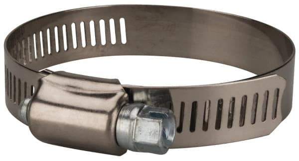 Value Collection - SAE Size 36, 1-3/4 to 2-3/4" Diam, Stainless Steel/Carbon Steel Worm Drive Clamp - 1/2" Wide, Material Grade 201 - A1 Tooling