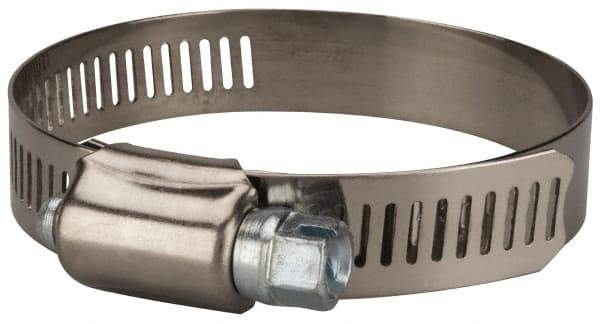 Value Collection - SAE Size 32, 1-1/2 to 2-1/2" Diam, Stainless Steel/Carbon Steel Worm Drive Clamp - 1/2" Wide, Material Grade 201 - A1 Tooling