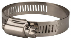 Value Collection - SAE Size 28, 1-1/4 to 2-1/4" Diam, Stainless Steel/Carbon Steel Worm Drive Clamp - 1/2" Wide, Material Grade 201 - A1 Tooling