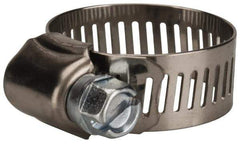 Value Collection - SAE Size 12, 1/2 to 1-1/4" Diam, Stainless Steel/Carbon Steel Worm Drive Clamp - 1/2" Wide, Material Grade 201 - A1 Tooling