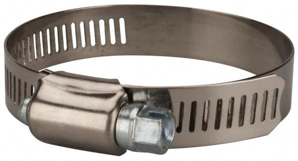 Value Collection - SAE Size 40, 2 to 3" Diam, Stainless Steel/Carbon Steel Worm Drive Clamp - 1/2" Wide, Material Grade 201 - A1 Tooling