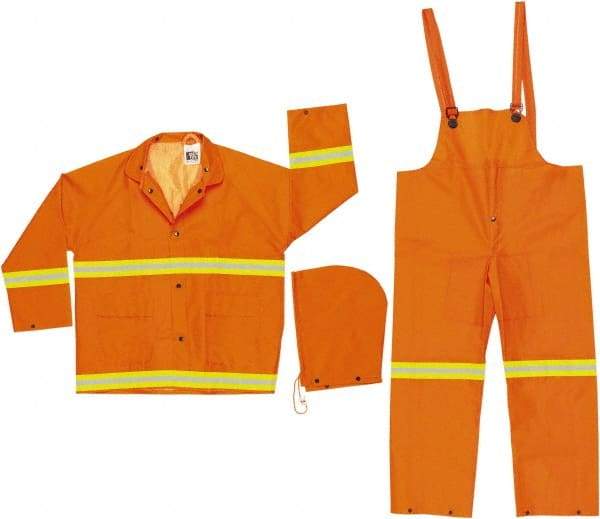 MCR Safety - Size S, Orange, Rain, Disposable Encapsulated Suit - Detachable Hood, Take Up Snaps Ankle, Take Up Snaps Wrist - A1 Tooling