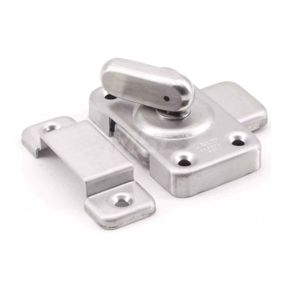 Latches; Type: Lever Bolt; Length (mm): 49.50; Width (mm): 24.70; Height (mm): 60.0000; Finish/Coating: Satin; Distance Between Mounting Hole Centers: 46; Minimum Order Quantity: 304 Stainless Steel; Material: 304 Stainless Steel; Description: Weight: 108