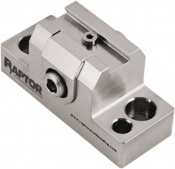 Raptor Workholding - 1-1/4" High x 1" Wide x 2-1/2" Long Dovetail Vise - 3/8" Jaw Opening Capacity, 1/8" High x 1-1/4" Wide Jaw, For 4 & 5 Axis Workholding Systems - A1 Tooling