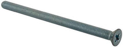 Value Collection - 3/8-16 UNC, 6" OAL Phillips Drive Machine Screw - Flat Head, Grade J82 Steel, Zinc-Plated Finish, Without Washer - A1 Tooling