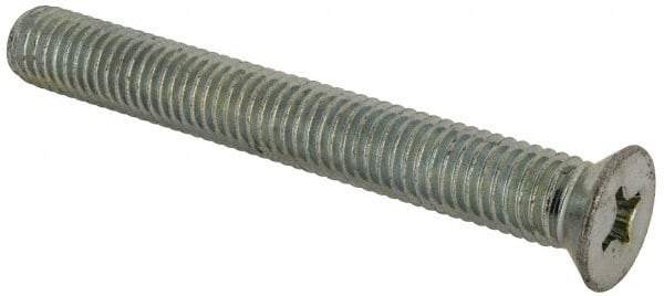 Value Collection - 1/2-13 UNC, 4" OAL Phillips Drive Machine Screw - Flat Head, Grade J82 Steel, Zinc-Plated Finish, Without Washer - A1 Tooling