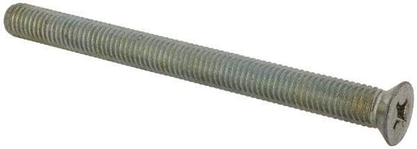 Value Collection - 1/2-13 UNC, 6" OAL Phillips Drive Machine Screw - Flat Head, Grade J82 Steel, Zinc-Plated Finish, Without Washer - A1 Tooling