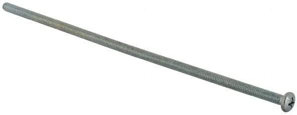 Value Collection - #8-32 UNC, 6" Length Under Head Phillips Drive Machine Screw - Pan Head, Grade J82 Steel, Zinc-Plated Finish, Without Washer - A1 Tooling