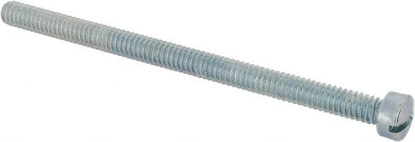 Value Collection - 1/4-20 UNC, 4" Length Under Head Slotted Drive Machine Screw - Fillister Head, Grade J82 Steel, Zinc-Plated Finish, Without Washer - A1 Tooling