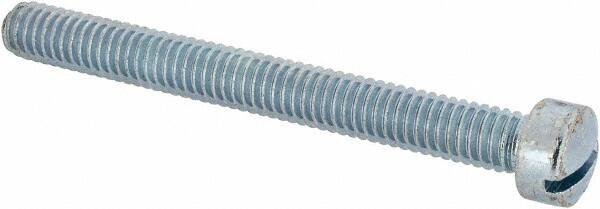 Value Collection - 5/16-18 UNC, 3" Length Under Head Slotted Drive Machine Screw - Fillister Head, Grade J82 Steel, Zinc-Plated Finish, Without Washer - A1 Tooling