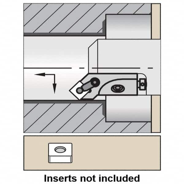 Kennametal - Right Hand, MSSN Toolholder Compatibility, SN.. Insert Compatibility, Indexable Turning Cartridge - Screw or Clamp Holding Method, 44mm OAL x 14mm OAH - A1 Tooling