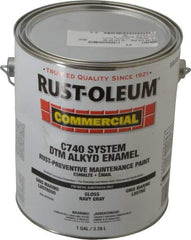 Rust-Oleum - 1 Gal Navy Gray Gloss Finish Alkyd Enamel Paint - 278 to 509 Sq Ft per Gal, Interior/Exterior, Direct to Metal, <400 gL VOC Compliance - A1 Tooling