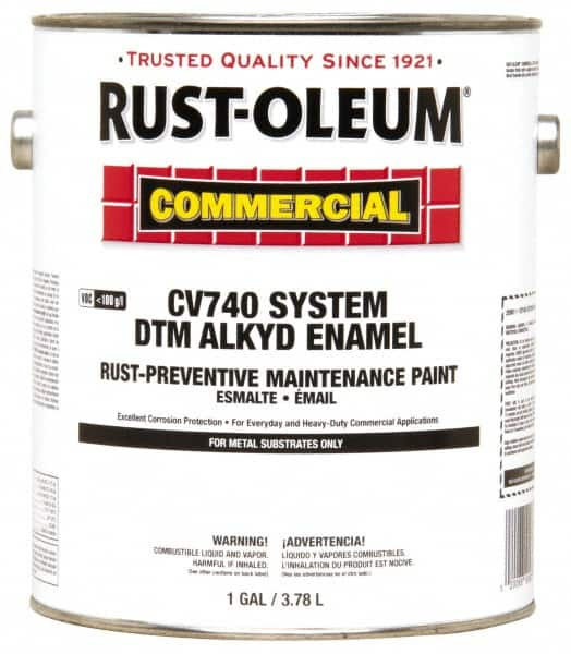 Rust-Oleum - 1 Gal White Gloss Finish Alkyd Enamel Paint - 278 to 509 Sq Ft per Gal, Interior/Exterior, Direct to Metal, <400 gL VOC Compliance - A1 Tooling