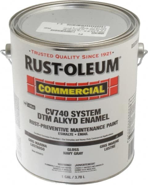 Rust-Oleum - 1 Gal Navy Gray Gloss Finish Alkyd Enamel Paint - 278 to 509 Sq Ft per Gal, Interior/Exterior, Direct to Metal, <100 gL VOC Compliance - A1 Tooling