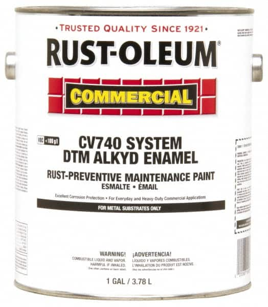 Rust-Oleum - 1 Gal Safety Red Gloss Finish Alkyd Enamel Paint - 278 to 509 Sq Ft per Gal, Interior/Exterior, Direct to Metal, <100 gL VOC Compliance - A1 Tooling