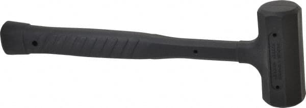 Paramount - 14 oz Head 1-1/8" Face Diam Rubber Dead Blow Hammer - 10-1/4" OAL, Rubber-Covered Steel Handle - A1 Tooling