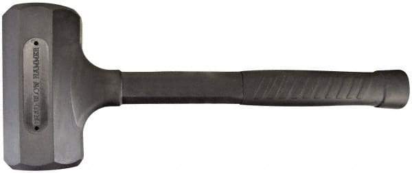 Paramount - 52 oz Head 2-1/8" Face Diam Rubber Dead Blow Hammer - 14-5/8" OAL, Rubber-Covered Steel Handle - A1 Tooling