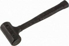 Paramount - 18 oz Head 1-1/2" Face Diam Rubber Dead Blow Hammer - 11-1/4" OAL, Rubber-Covered Steel Handle - A1 Tooling