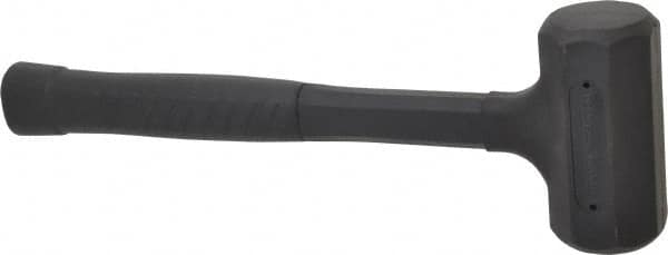 Paramount - 37 oz Head 1-3/4" Face Diam Rubber Dead Blow Hammer - 13-3/4" OAL, Rubber-Covered Steel Handle - A1 Tooling