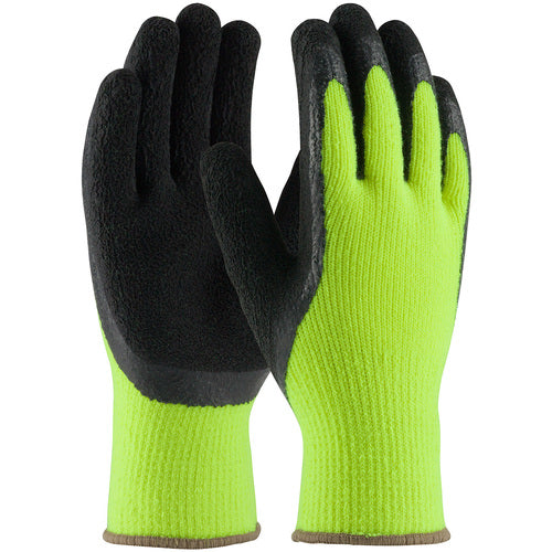 ‎41-1420/L Insulated Seamless Knit - HV Lime Yellow 7G Acrylic Shell - Black Latex Crinkle Grip - Unbranded