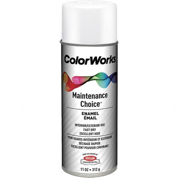 Krylon - White, Gloss, Enamel Spray Paint - 15 to 18 Sq Ft per Can, 16 oz Container, Use on General Industrial Maintenance & Touch-up Work - A1 Tooling