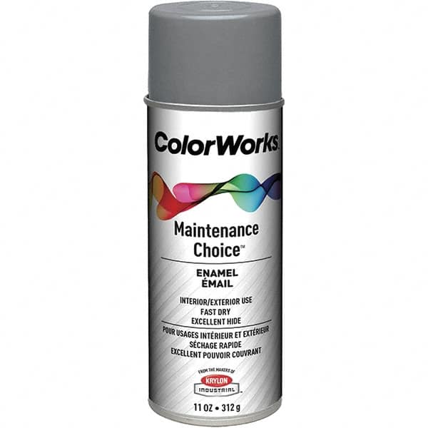 Krylon - Industrial Gray, Enamel Spray Paint - 15 to 18 Sq Ft per Can, 16 oz Container, Use on General Industrial Maintenance & Touch-up Work - A1 Tooling