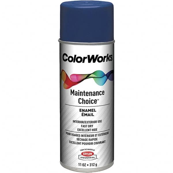 Krylon - Navy Blue, Enamel Spray Paint - 15 to 18 Sq Ft per Can, 16 oz Container, Use on General Industrial Maintenance & Touch-up Work - A1 Tooling