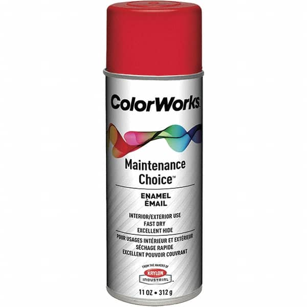 Krylon - Safety Red, Enamel Spray Paint - 15 to 18 Sq Ft per Can, 16 oz Container, Use on General Industrial Maintenance & Touch-up Work - A1 Tooling