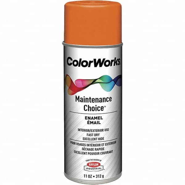 Krylon - Safety Orange, Enamel Spray Paint - 15 to 18 Sq Ft per Can, 16 oz Container, Use on General Industrial Maintenance & Touch-up Work - A1 Tooling