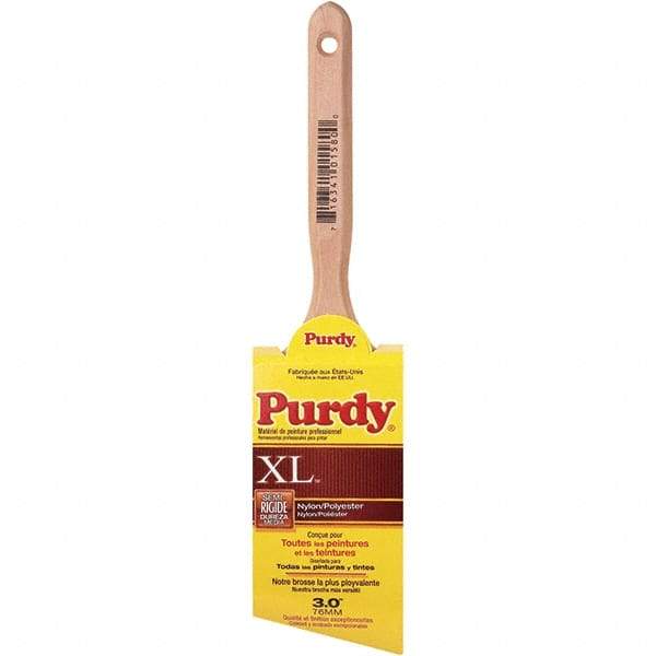 Purdy - 3" Angled Synthetic Sash Brush - 3-3/16" Bristle Length, 6-1/2" Wood Fluted Handle - A1 Tooling