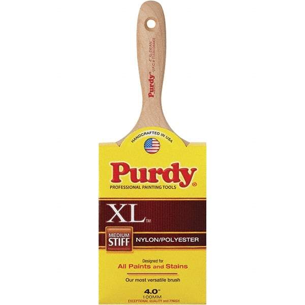 Purdy - 4" Synthetic General Purpose Paint Brush - 3-15/16" Bristle Length, 6" Wood Beavertail Handle - A1 Tooling