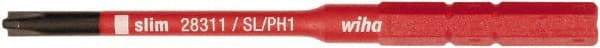 Wiha - 44mm Drive, #1 Reversible Phillips/Slotted Screwdriver Bit - 75mm OAL - A1 Tooling