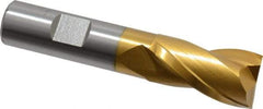 Hertel - 3/4", 1-5/16" LOC, 5/8" Shank Diam, 3-7/16" OAL, 2 Flute, Cobalt Square End Mill - Single End, TiN Finish, Centercutting - A1 Tooling