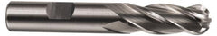 Hertel - 3/8" Diam, 2-1/2" LOC, 4 Flute Cobalt Ball End Mill - Uncoated, Single End, 4-1/4" OAL, 3/8" Shank Diam, Spiral Flute - A1 Tooling