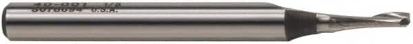 Onsrud - 3/8" Cutting Diam x 1" Length of Cut, 1 Flute, Upcut Spiral Router Bit - Uncoated, Right Hand Cut, High Speed Steel, 3-1/2" OAL x 1/2" Shank Diam, Single Edge, 19 to 32° Helix Angle - A1 Tooling