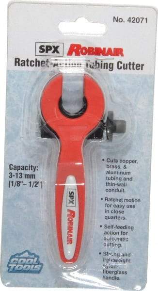 OTC - 1/8" to 1/2" Pipe Capacity, Ratcheting Tube Cutter - Cuts Copper, Aluminum, Stainless Steel, Plastic - A1 Tooling