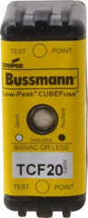 Cooper Bussmann - 300 VDC, 600 VAC, 20 Amp, Time Delay General Purpose Fuse - Plug-in Mount, 1-7/8" OAL, 100 at DC, 200 (CSA RMS), 300 (UL RMS) kA Rating - A1 Tooling