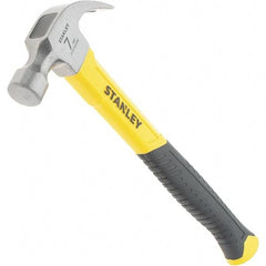 Stanley - 7 oz Head, Straight Rip Claw Hammer - 11.81" OAL, Steel Head, 0.91" Face Diam, Smooth Face, Fiberglass Handle with Rubber Grip - A1 Tooling