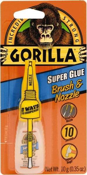 Gorilla Glue - 0.35 oz Bottle Clear Super Glue - 24 hr Full Cure Time, Bonds to Most Surfaces - A1 Tooling