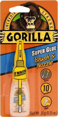 Gorilla Glue - 0.35 oz Bottle Clear Super Glue - 24 hr Full Cure Time, Bonds to Most Surfaces - A1 Tooling