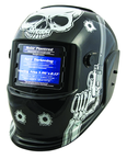 #41282 - Solar Powered Welding Helment; Black with Skull and Pistol Graphics - A1 Tooling