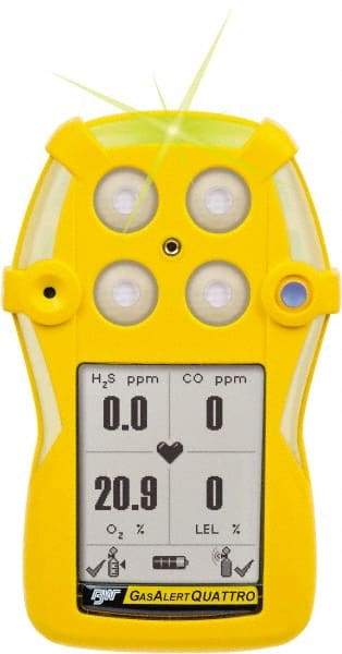 BW Technologies by Honeywell - Visual, Vibration & Audible Alarm, LCD Display, Multi-Gas Detector - Monitors Hydrogen Sulfide & Carbon Monoxide, -20 to 50°C Working Temp - A1 Tooling