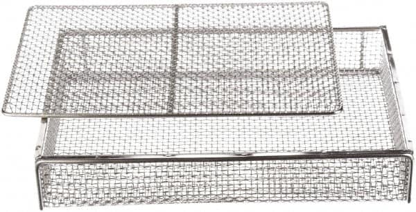 Marlin Steel Wire Products - 11" Deep, Rectangular Stainless Steel Mesh Basket - 16" Wide x 3" High - A1 Tooling