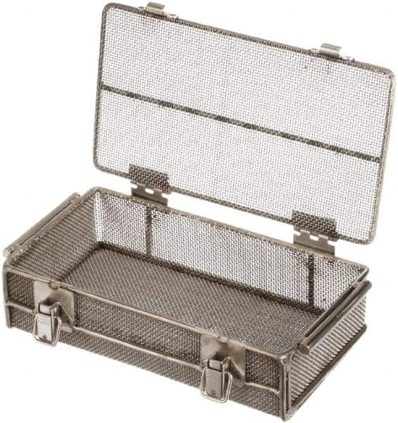 Marlin Steel Wire Products - 5-5/8" Deep, Rectangular Stainless Steel Mesh Basket - 11" Wide x 3-1/8" High - A1 Tooling