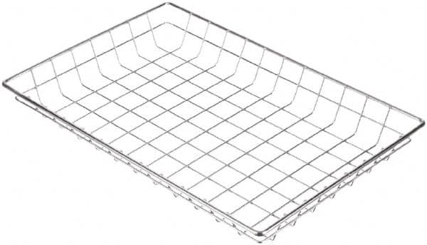 Marlin Steel Wire Products - 12" Deep, Rectangular Steel Wire Basket - 18" Wide x 2" High - A1 Tooling