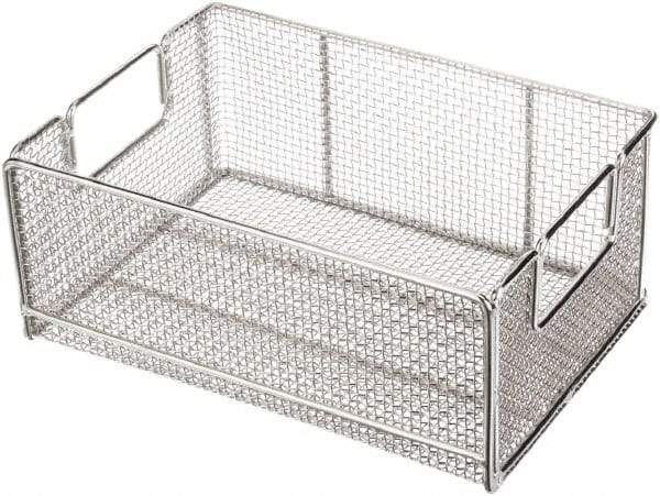 Marlin Steel Wire Products - 10" Deep, Rectangular Stainless Steel Wire Basket - 14" Wide x 6" High - A1 Tooling