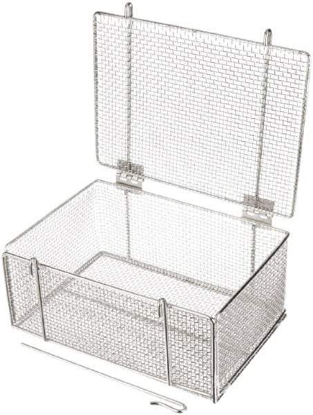 Marlin Steel Wire Products - 10" Deep, Rectangular Stainless Steel Wire Basket - 14" Wide x 6-9/16" High - A1 Tooling