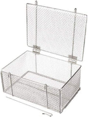 Marlin Steel Wire Products - 10" Deep, Rectangular Stainless Steel Wire Basket - 14" Wide x 6-9/16" High - A1 Tooling