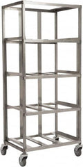 Marlin Steel Wire Products - 24-1/2" Wide x 18-13/32" Long x 12-1/4" High Storage Rack Cart - 4 Shelf, 4 Slot, Stainless Steel, 4 Swivel Casters - A1 Tooling